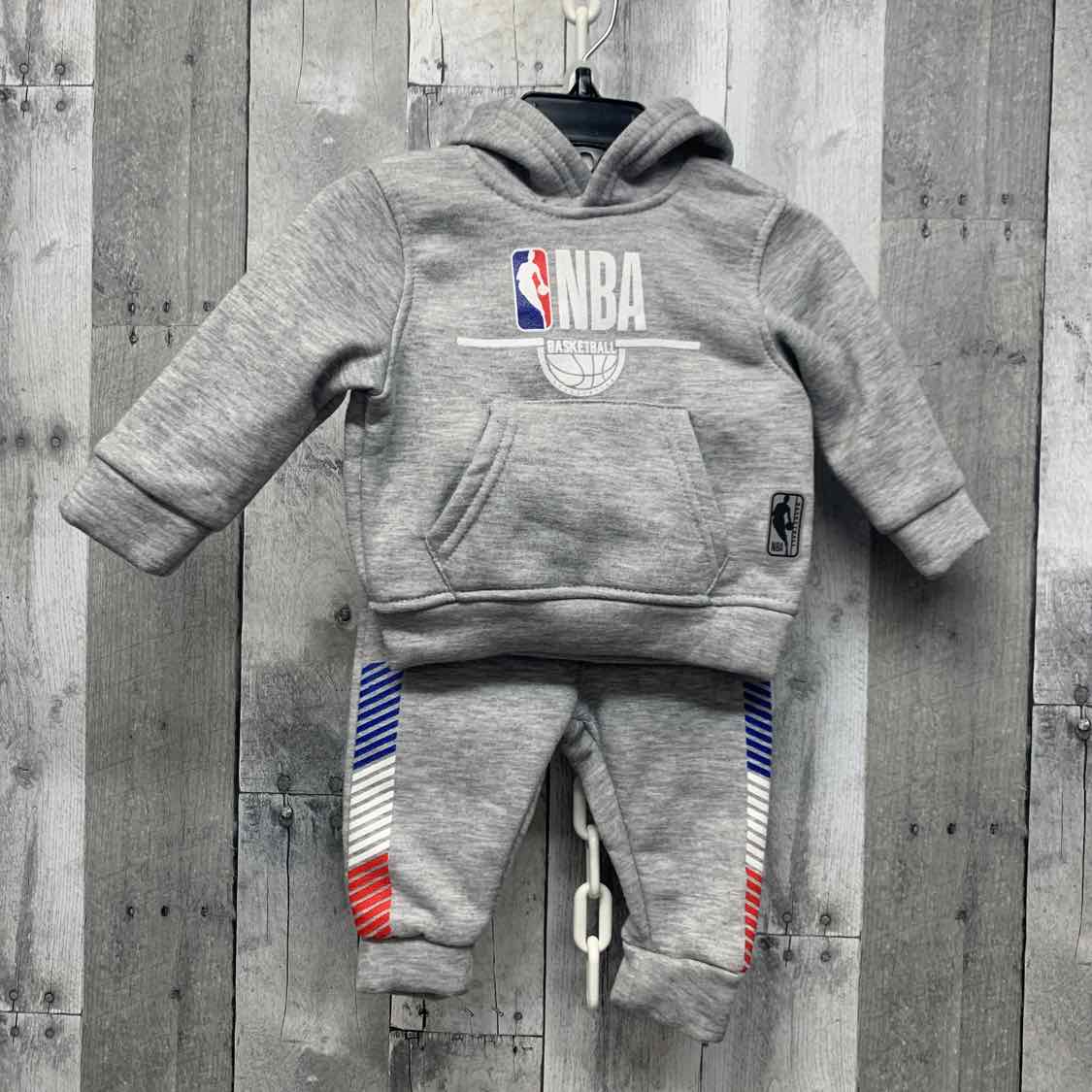 Size 3-6 Months Gray/Red NBA Sweats - 2pc
