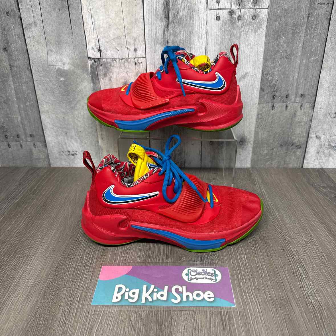 Size 5 Red/Blue Sport Brand Sneakers