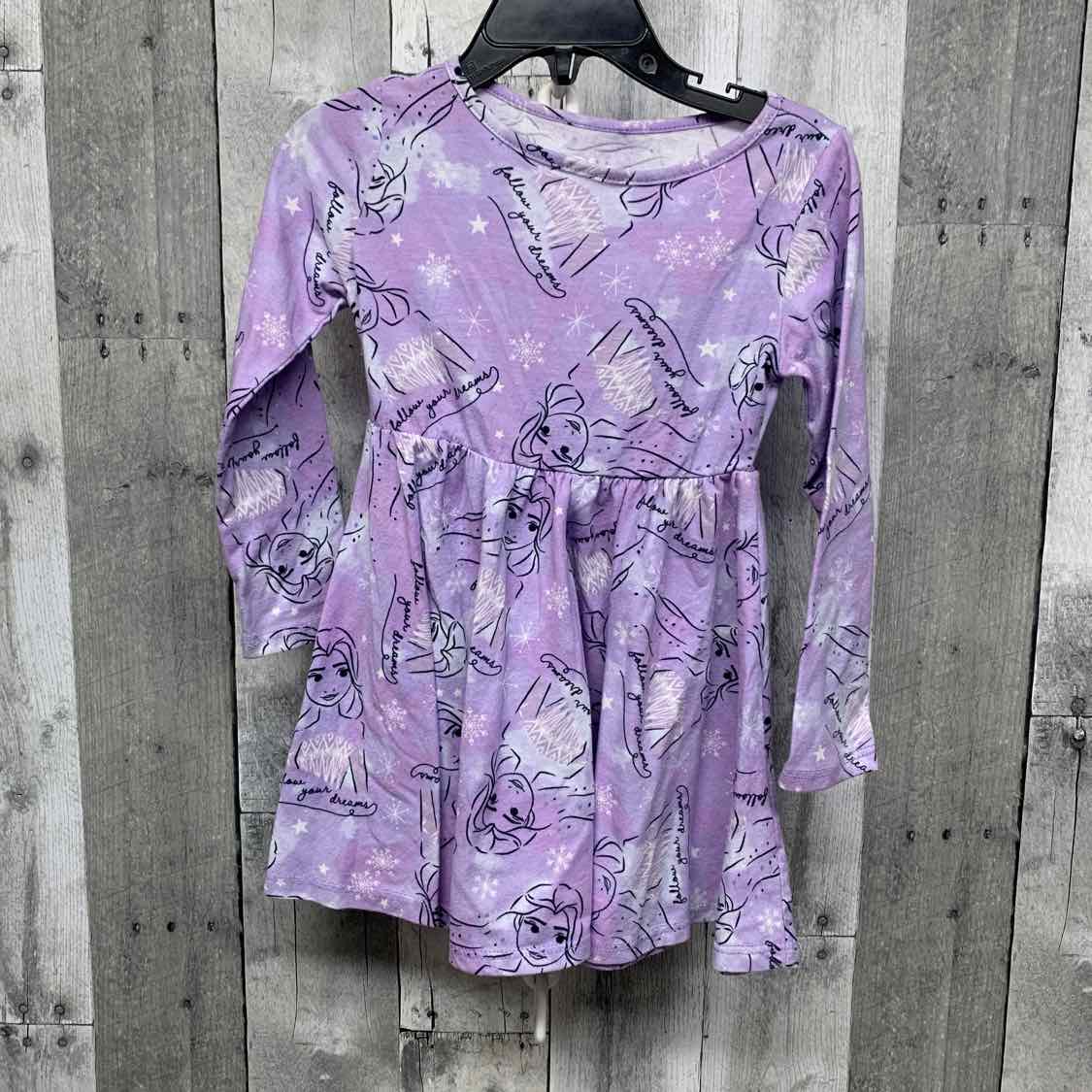 Size 2 Purple Print Disney LS Dress