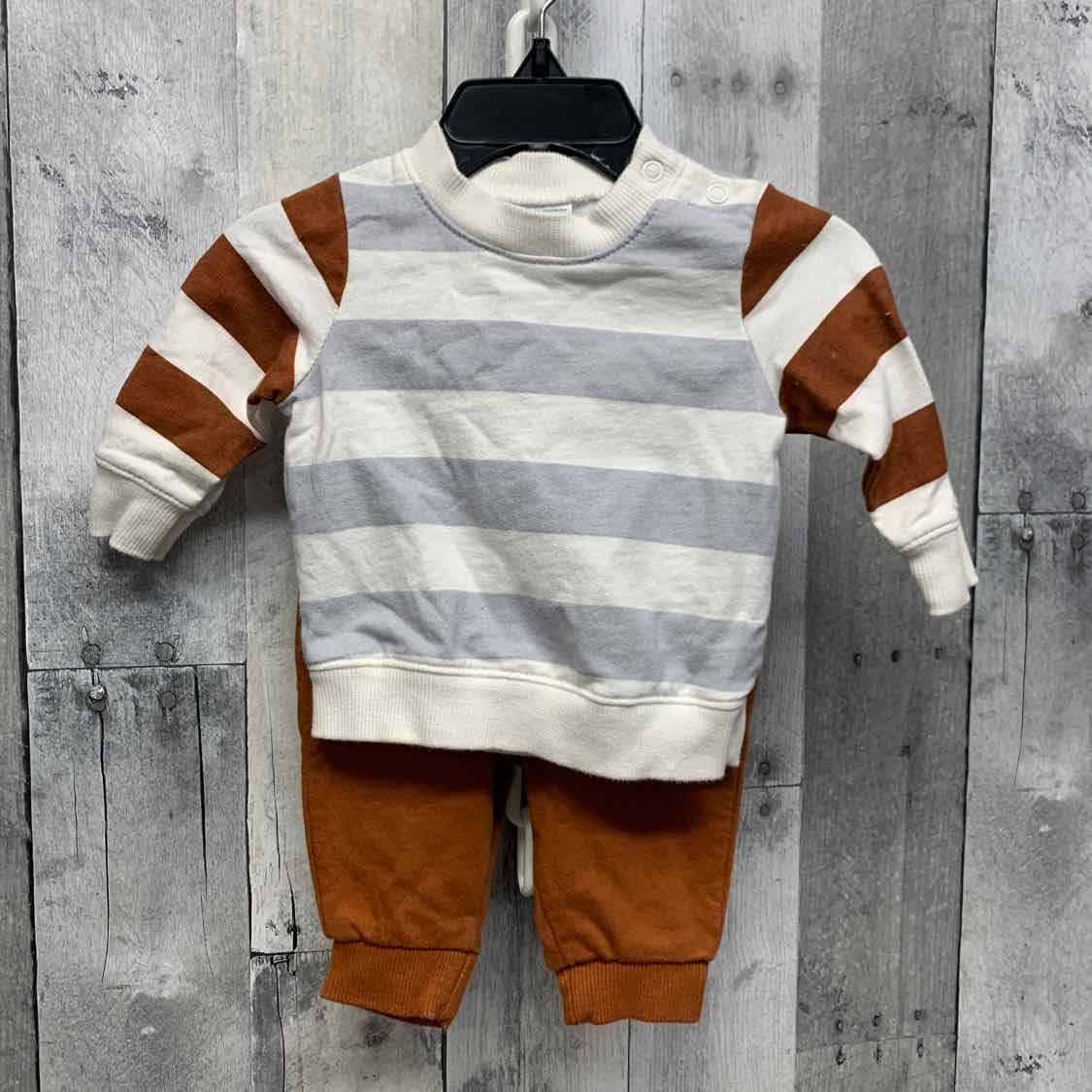Size 3 Months White/Brown Carter's Shirt/Pants