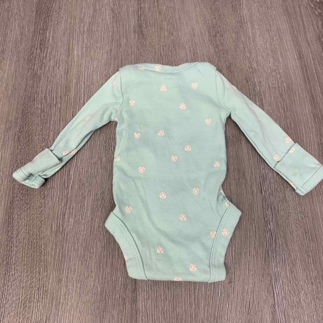 Size Preemie Green Carter's Bodysuit