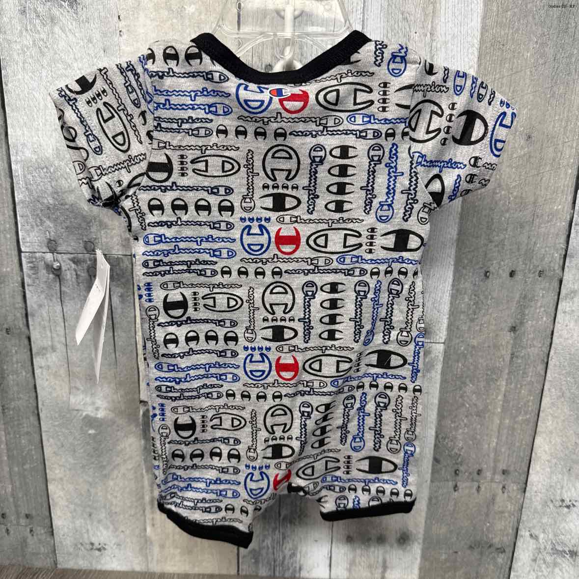 Size 6 Months Gray Print Champion Romper - OodlesCB