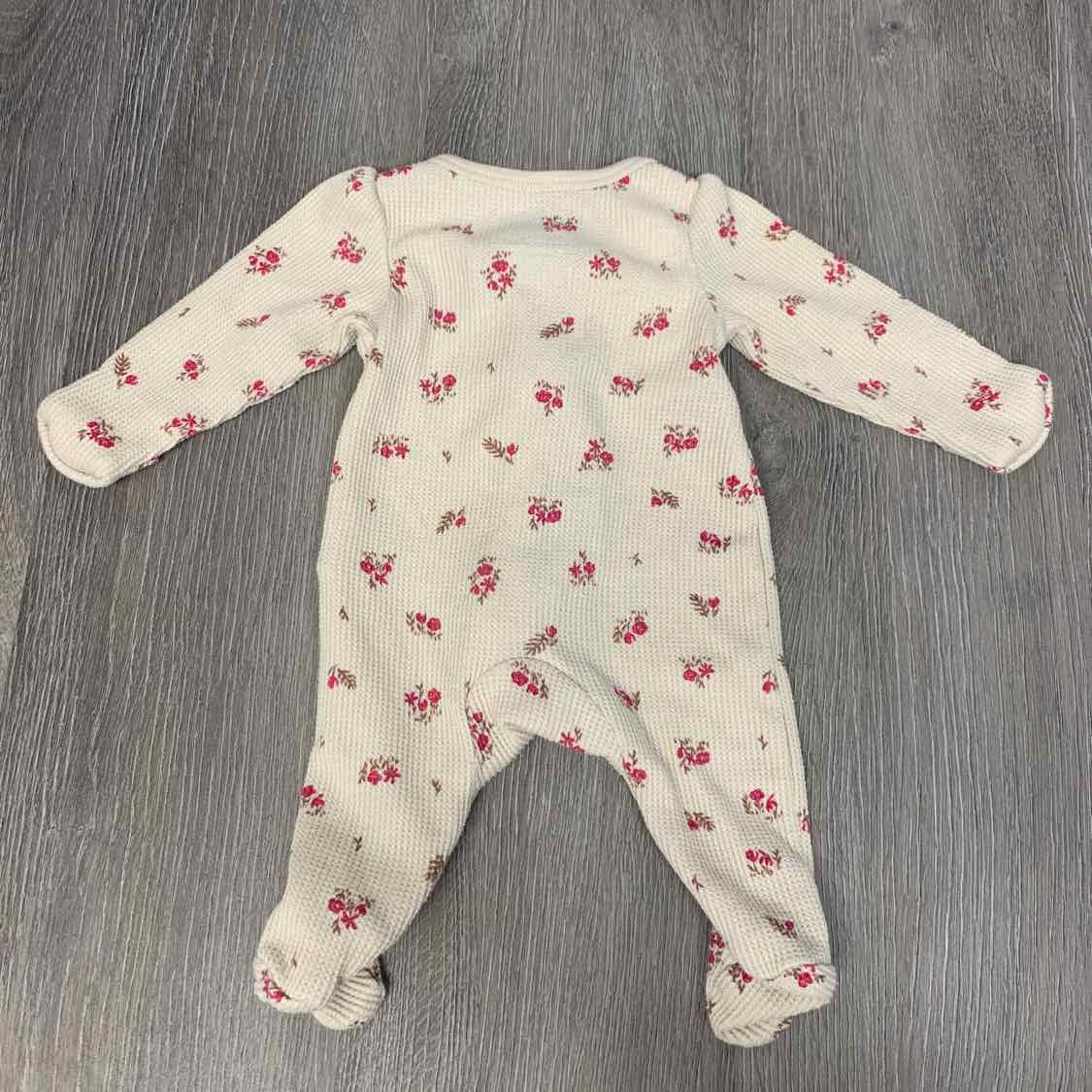 Size Preemie Tan Print Carter's Footy PJs