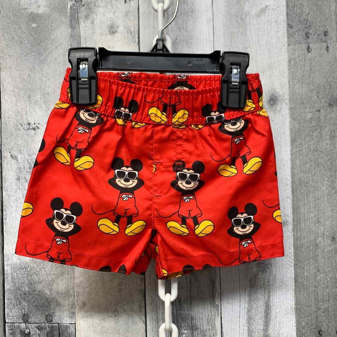 Size 12 Months Red/Yellow Disney Swim Trunks