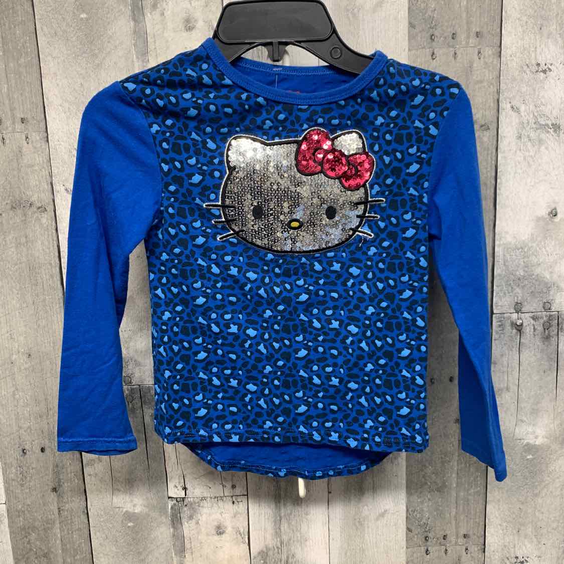 Size 6 Blue Print Hello Kitty Long Sleeve Shirt