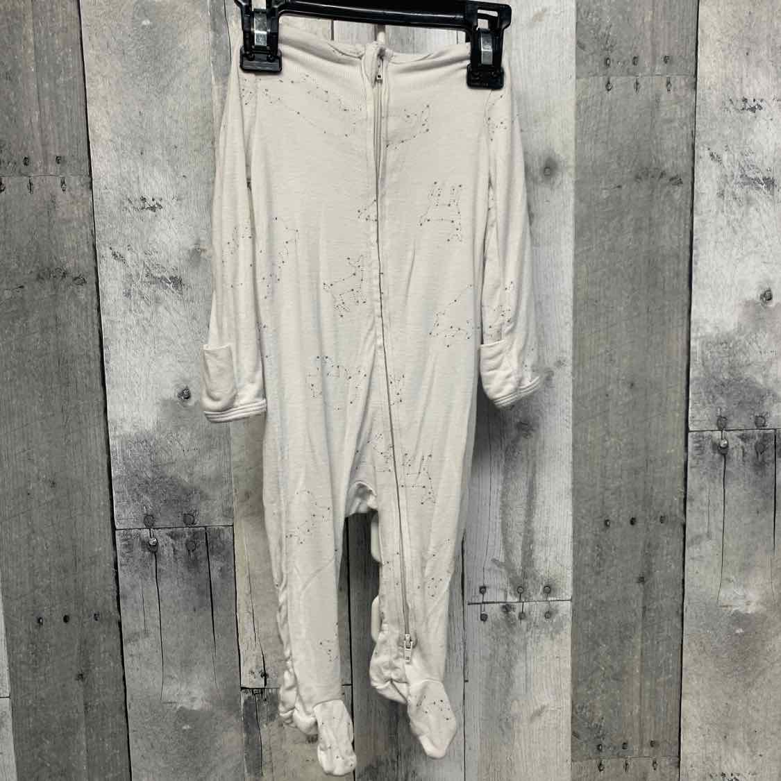 Size 0-3 Months White Print Cloud Island Footy PJs