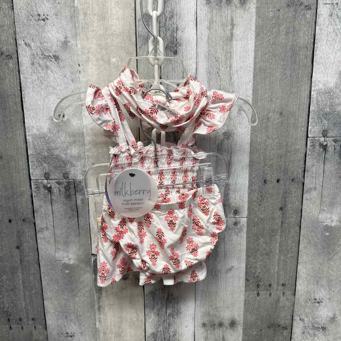 Size 0-3 Months Pink Floral Print Name Brand 2pc Dress
