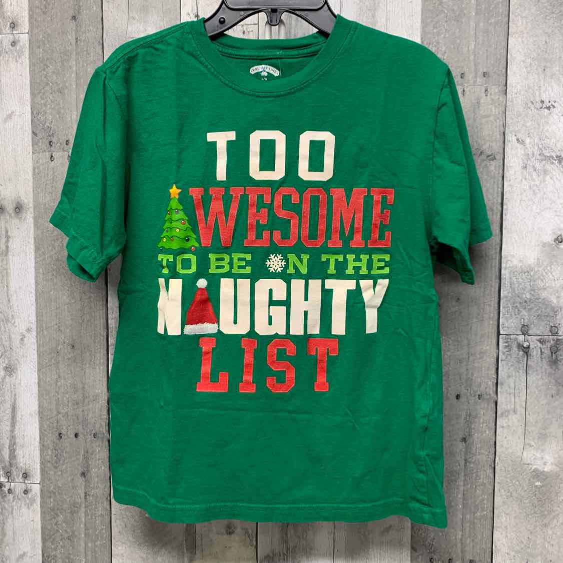 Size 10/12 Green Graphic Holiday Brands T Shirt