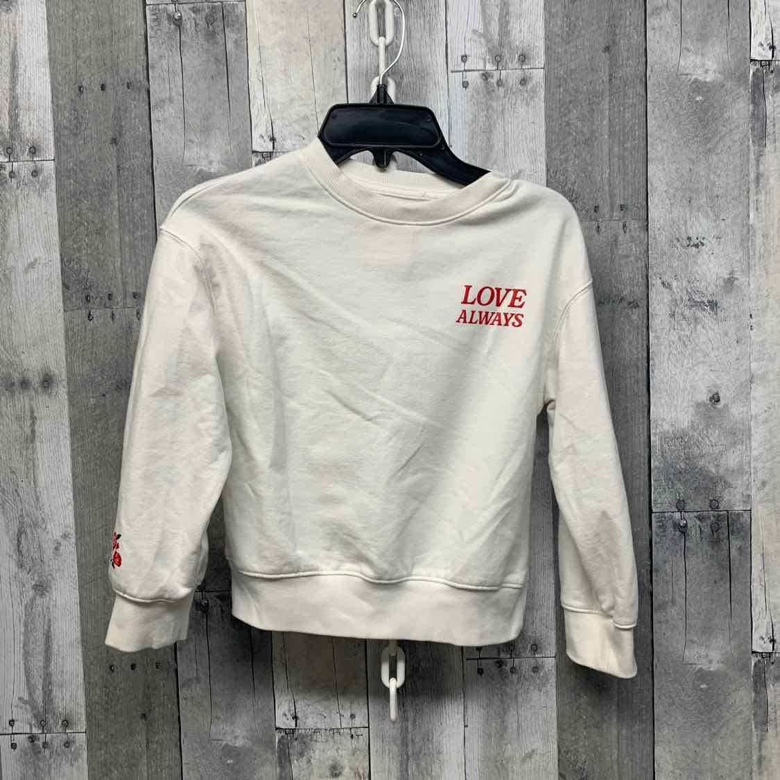 Size 6/7 White/Red Cat & Jack Sweat Shirt