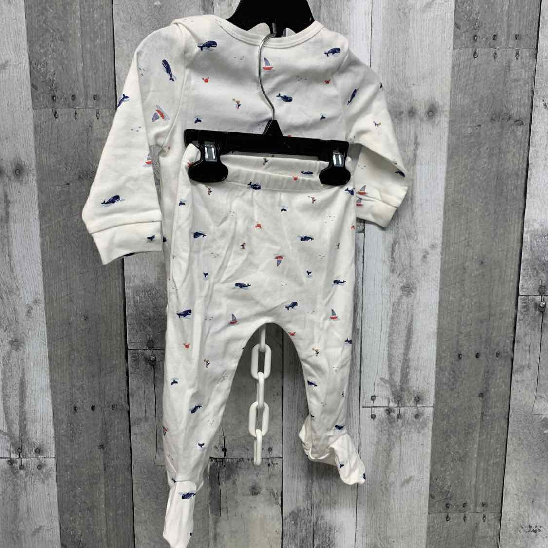 Size 6 Months White/Blue Just One You Shirt/Pants