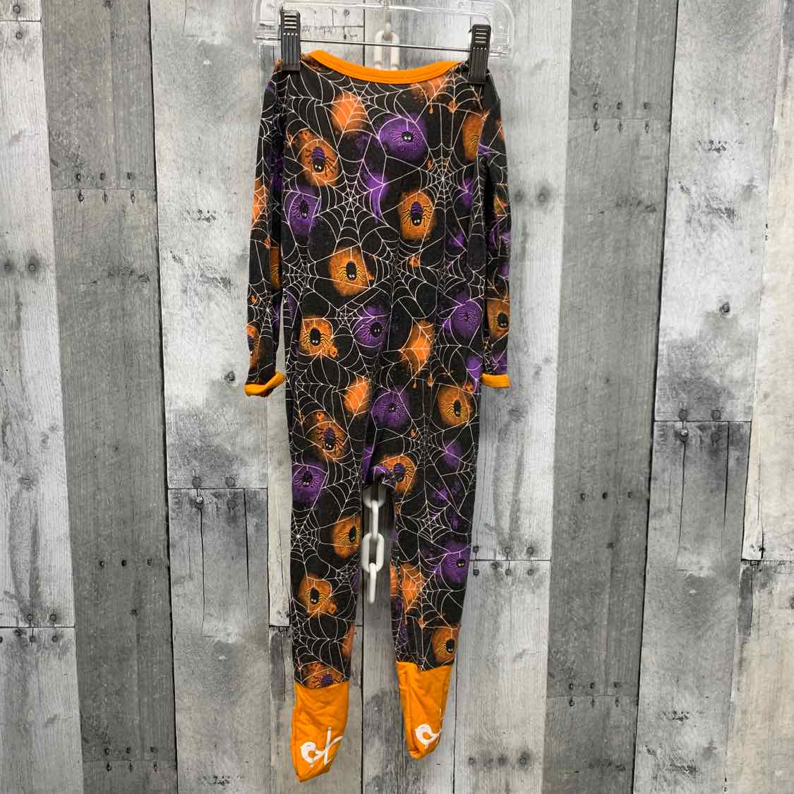 Size 12-18 Months Orange/Purple Bamboo Footy PJs