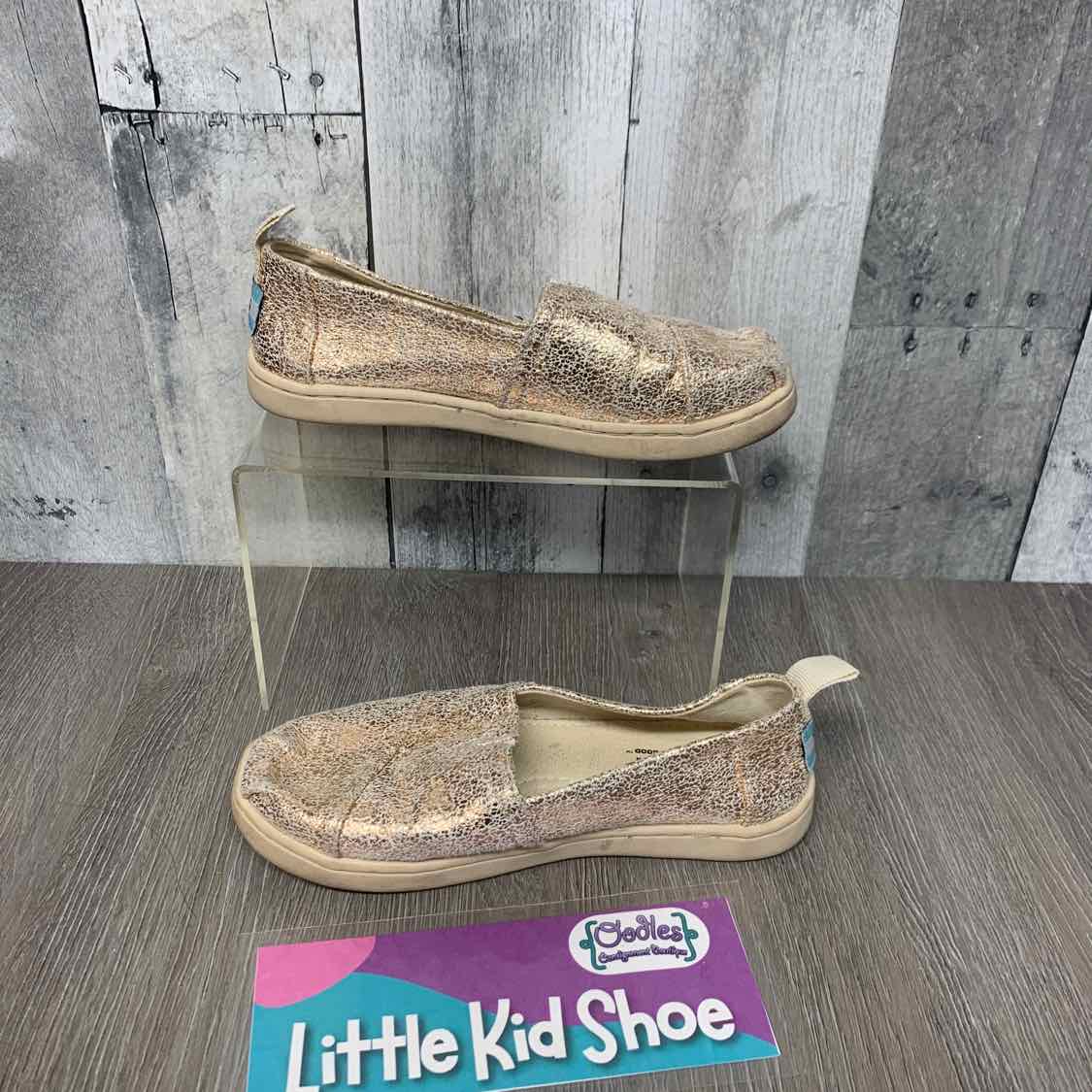 Size 13 Gold/Teal Toms Sneakers