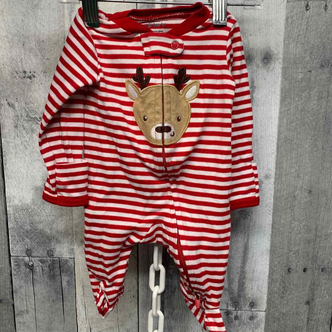 Size Newborn Red Striped Carter's Footy PJs