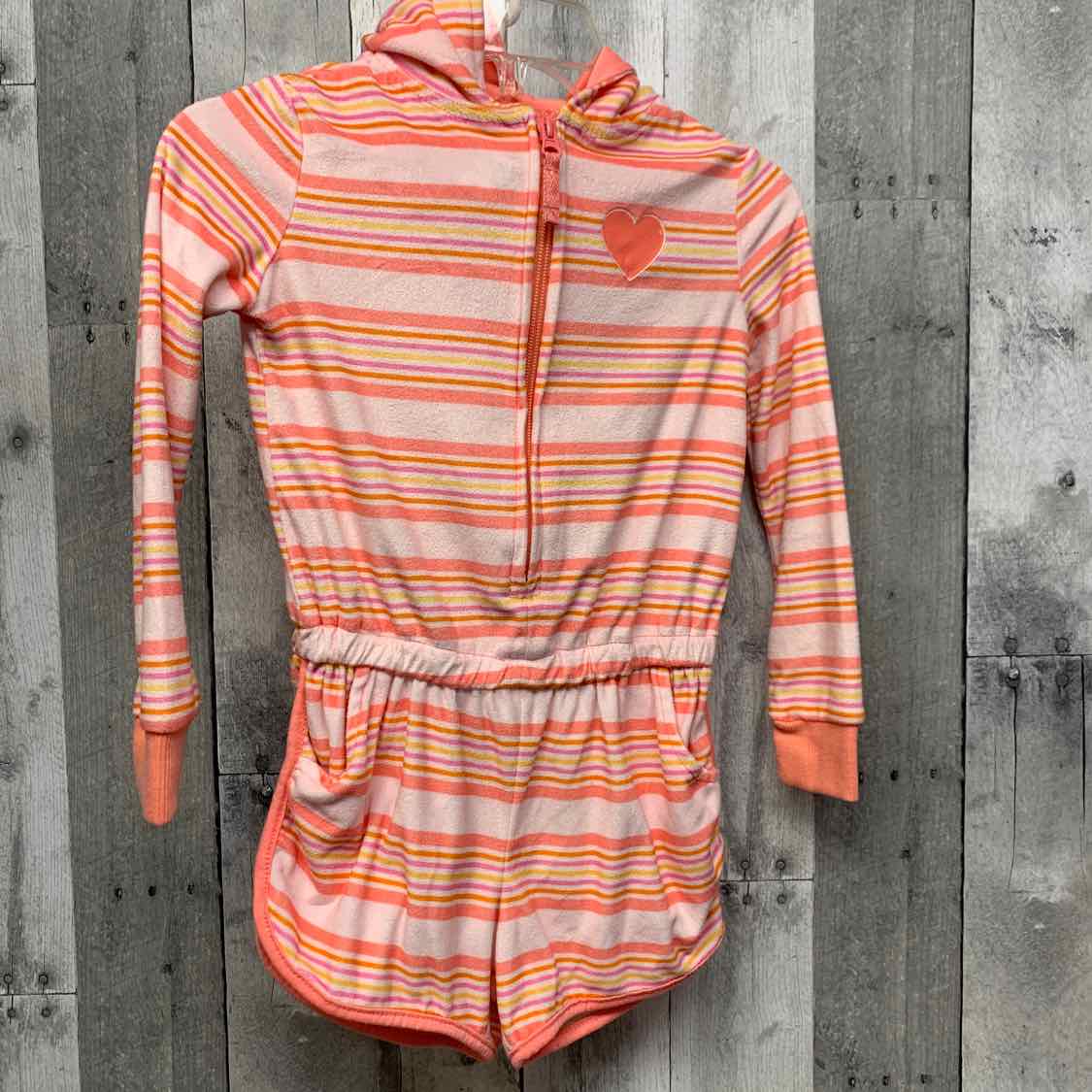 Size 4/5 Orange Striped Cat & Jack Romper