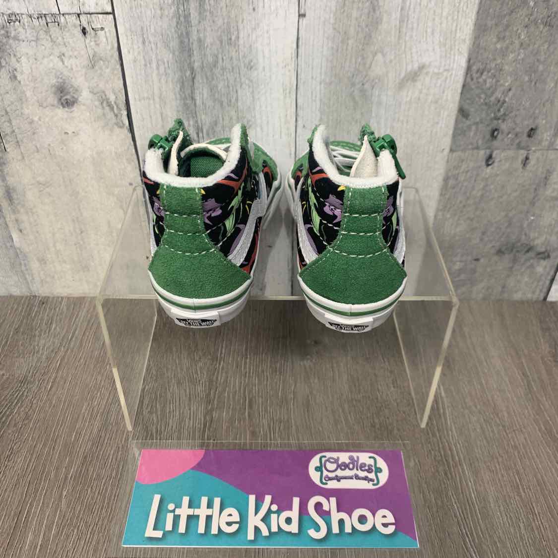 Size 5 Green/Black Vans Sneakers
