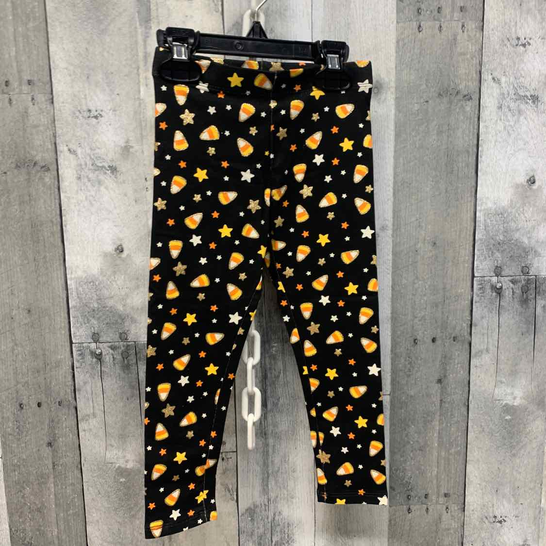 Size 2T Black Print Holiday Brands Leggings