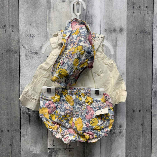 Size 3 Months White/Yellow B Brand 2pc Dress - OodlesCB