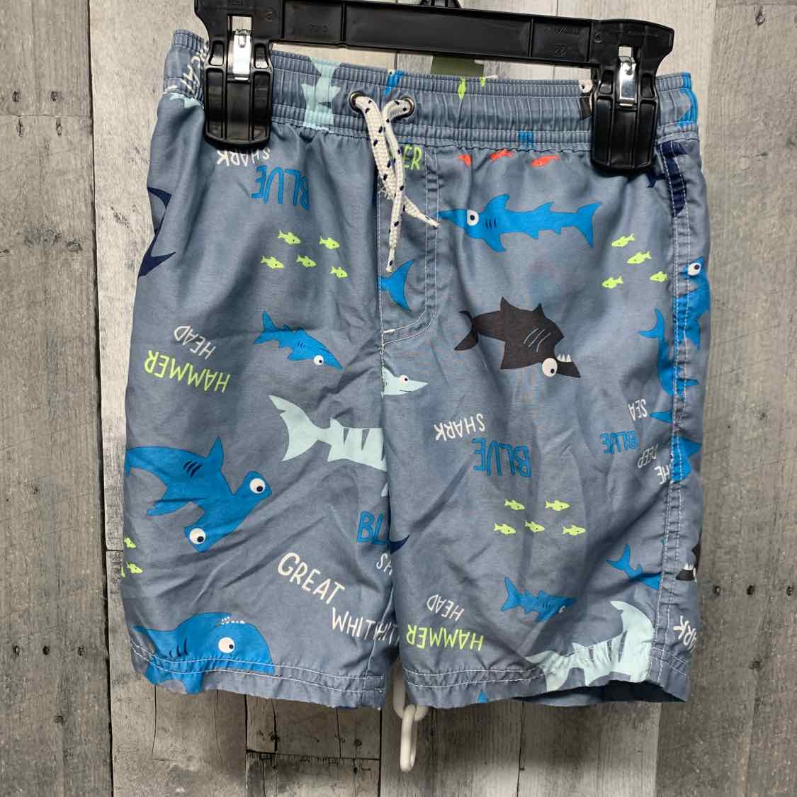 Size 6 Gray Print Carter's Swim Trunks