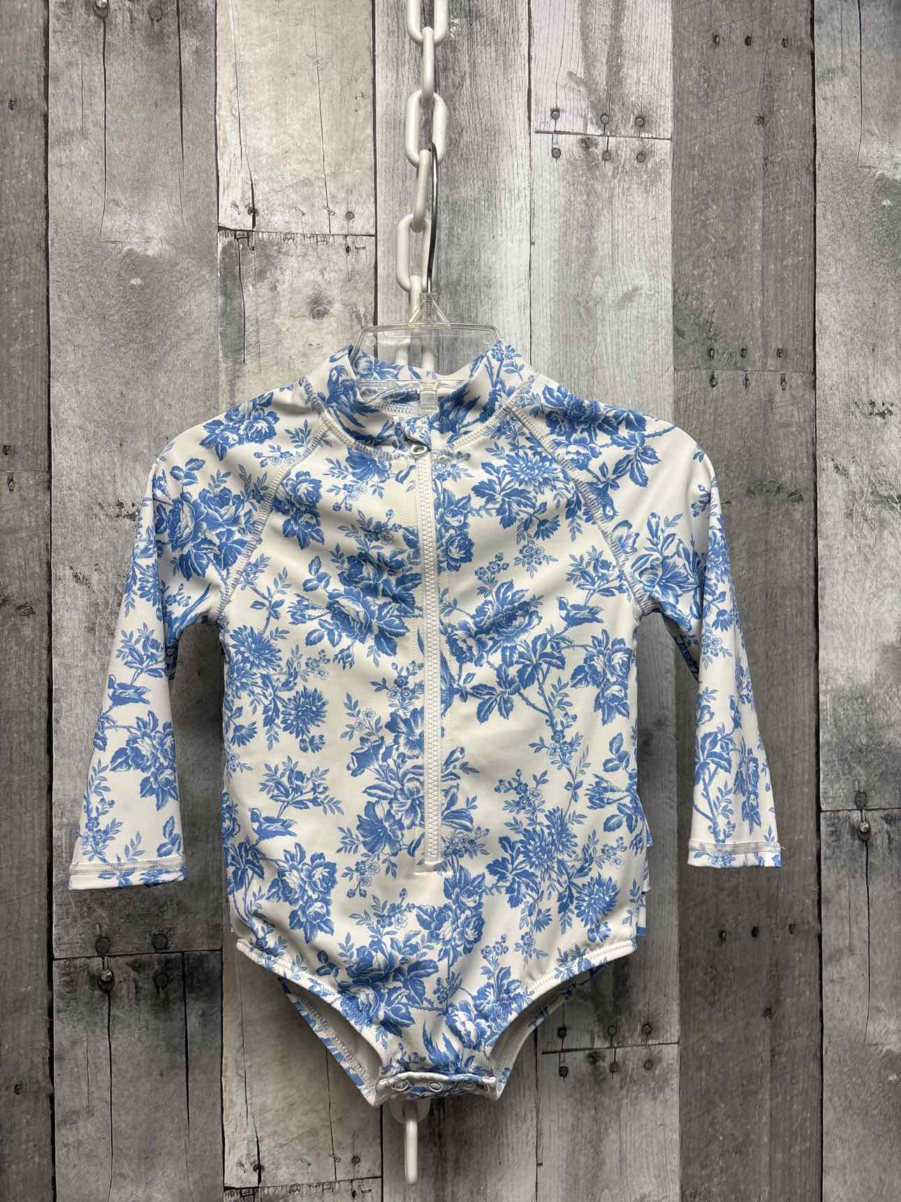 Size 12-18 Months Blue/White Janie & Jack Swim Suit - 1pc