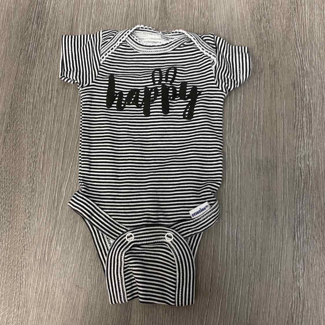 Size Preemie Black Striped Gerber Bodysuit - OodlesCB