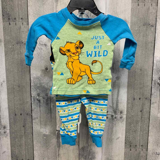 Size 9 Months Blue/Green Disney 2pc PJs