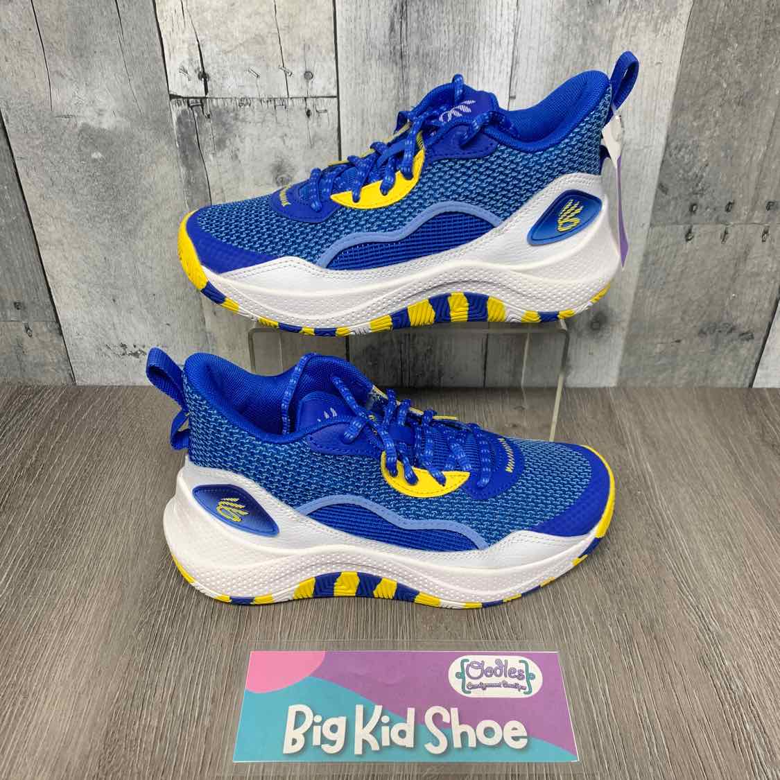 Size 4.5 Blue/Yellow Sport Brand Sneakers