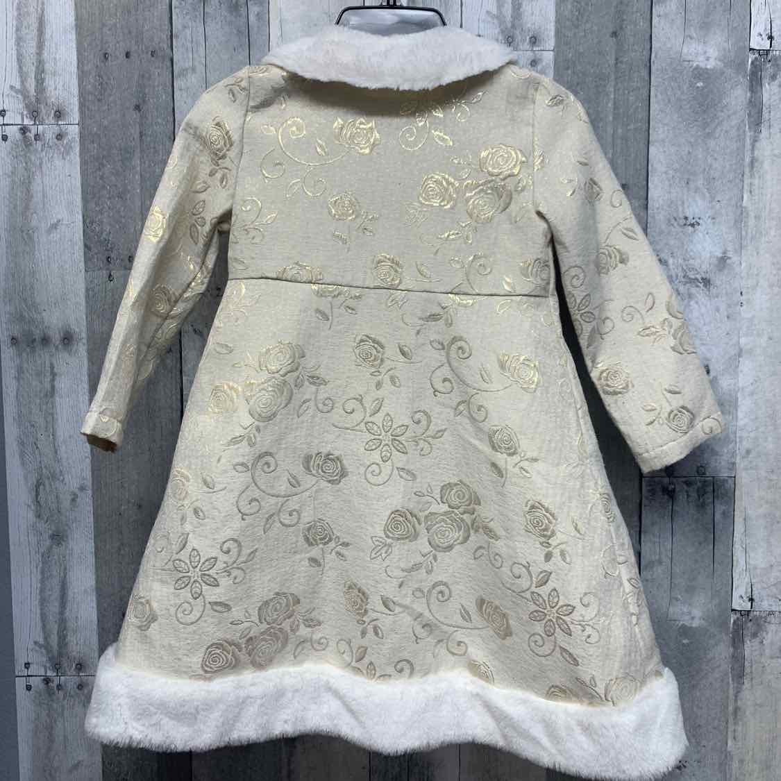 Size 6 Ivory/Gold Blueberi Boulevard Dress - Party