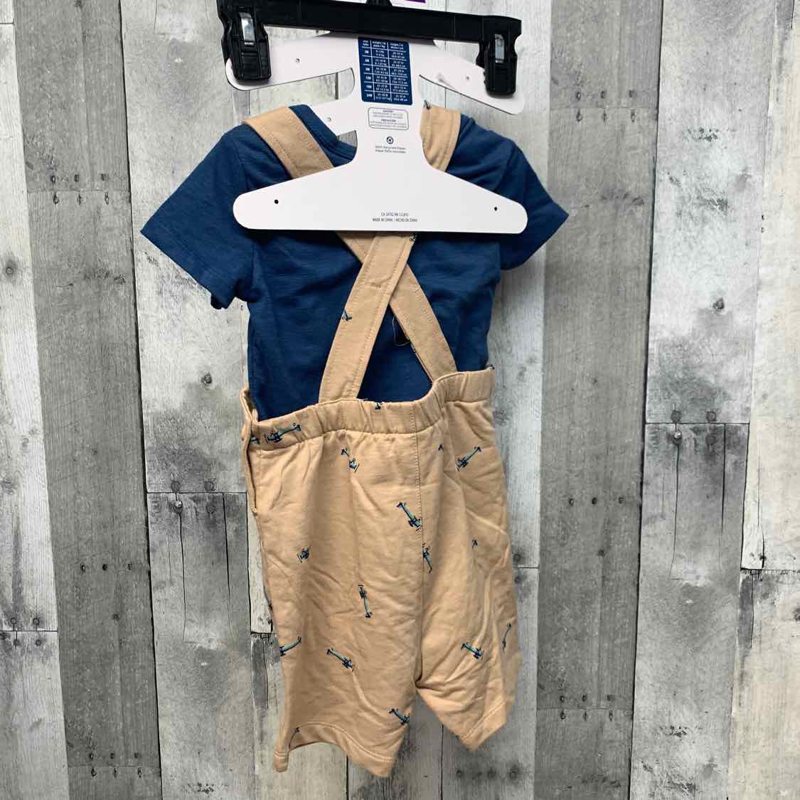 Size 24 Months Navy/Tan Mid Brand Shirt/Shorts