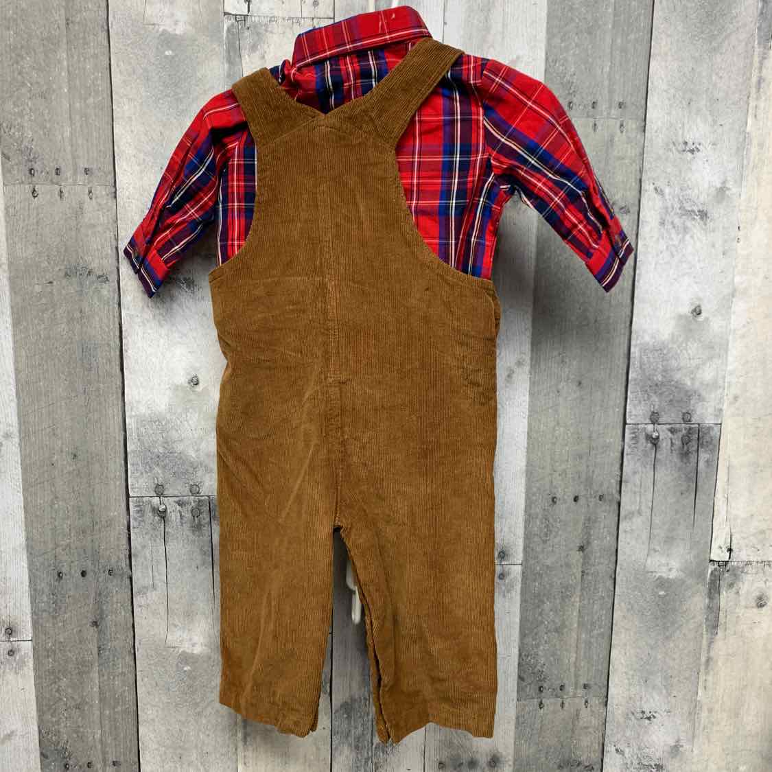 Size 9 Months Red/Brown Little Me Shirt/Pants