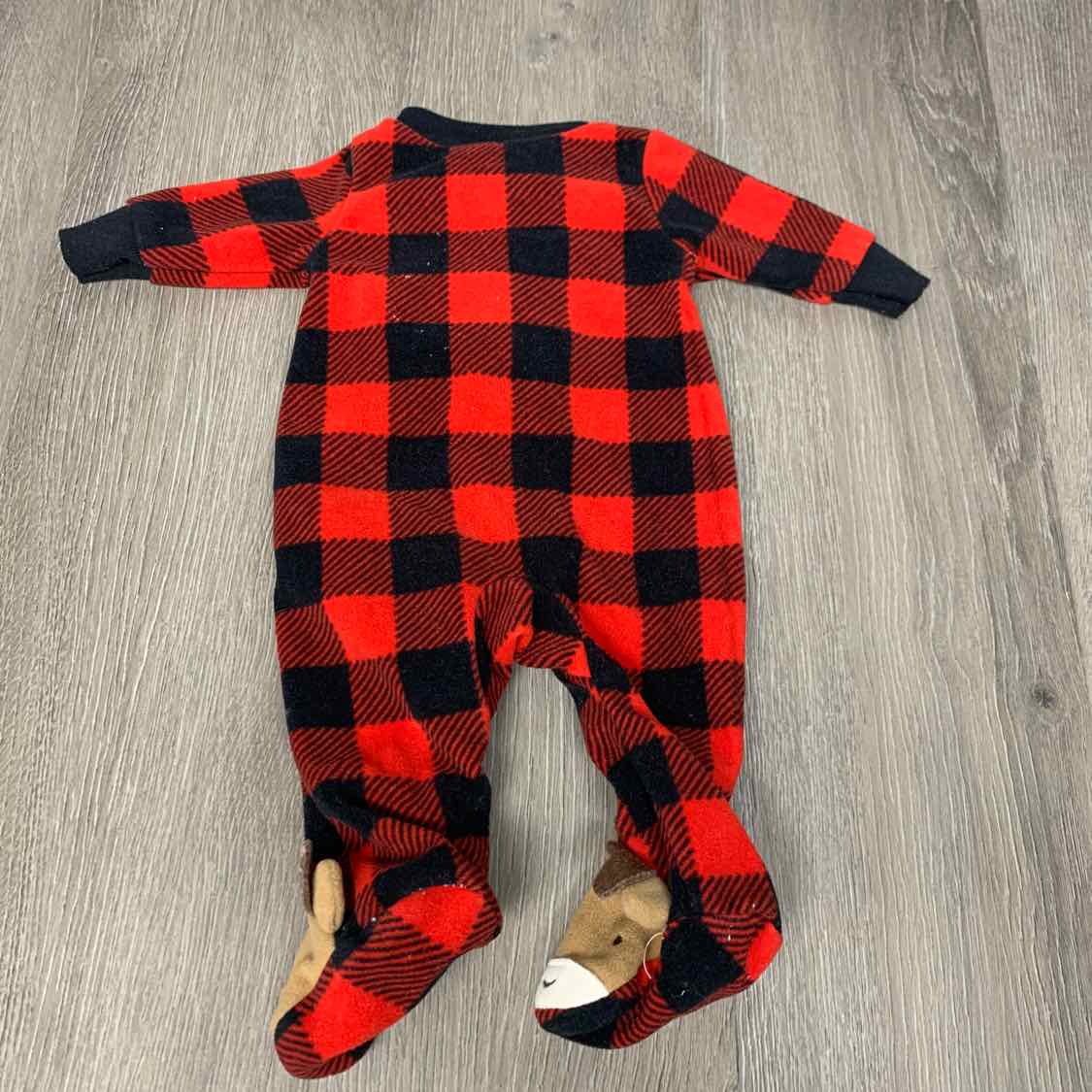 Size Preemie Red/Black Child of Mine Footy PJs