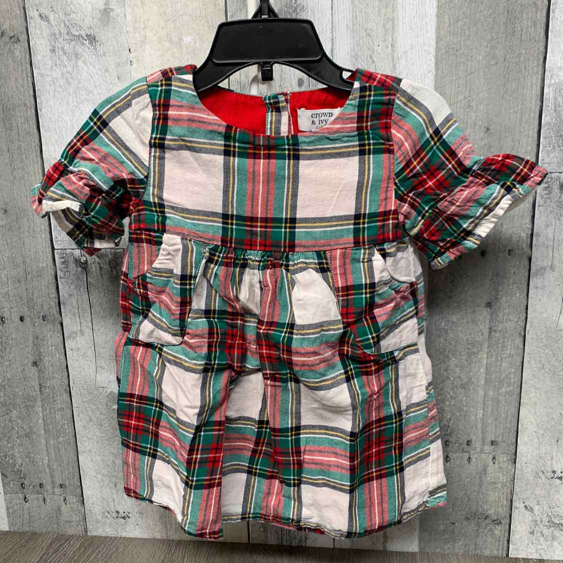 Size 24 Months White/Red Crown & Ivy Dress