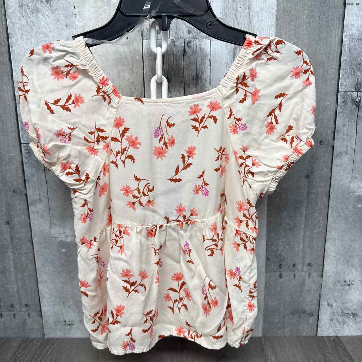 Size 7 Tan Print SO Short Sleeve Shirt