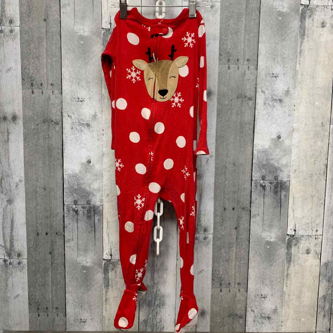 Size 2T Red/White Carter's Footy PJs