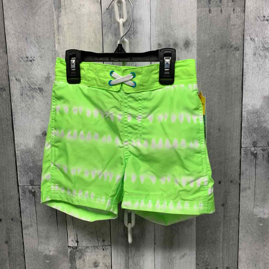 Size 4/5 Green Print Cat & Jack Swim Trunks