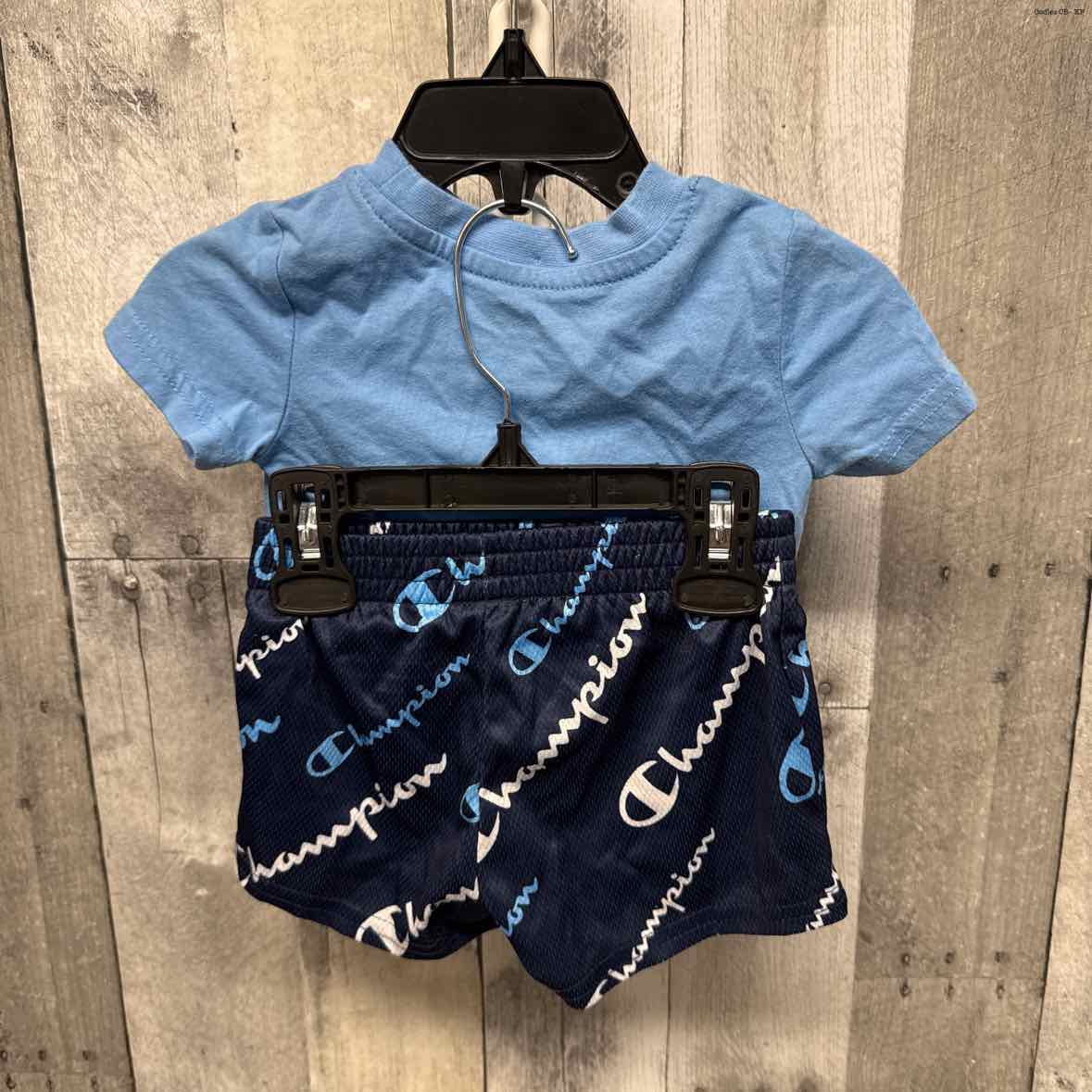 Size 3-6 Months Blue/Navy Champion Shirt/Shorts - OodlesCB
