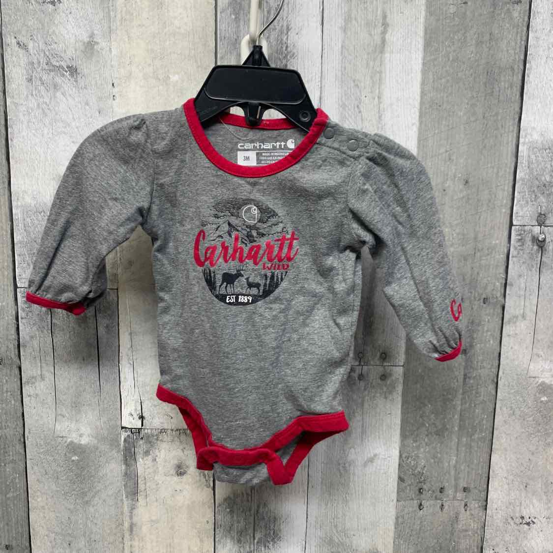 Size 3 Months Gray/Pink Carhartt Bodysuit