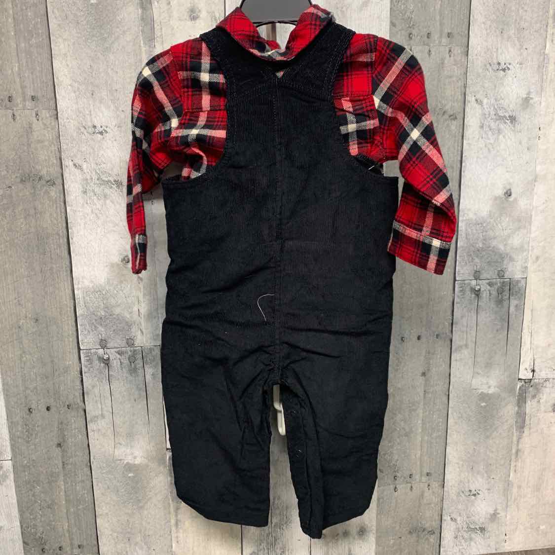 Size 12 Months Red/Black Just One You Shirt/Pants