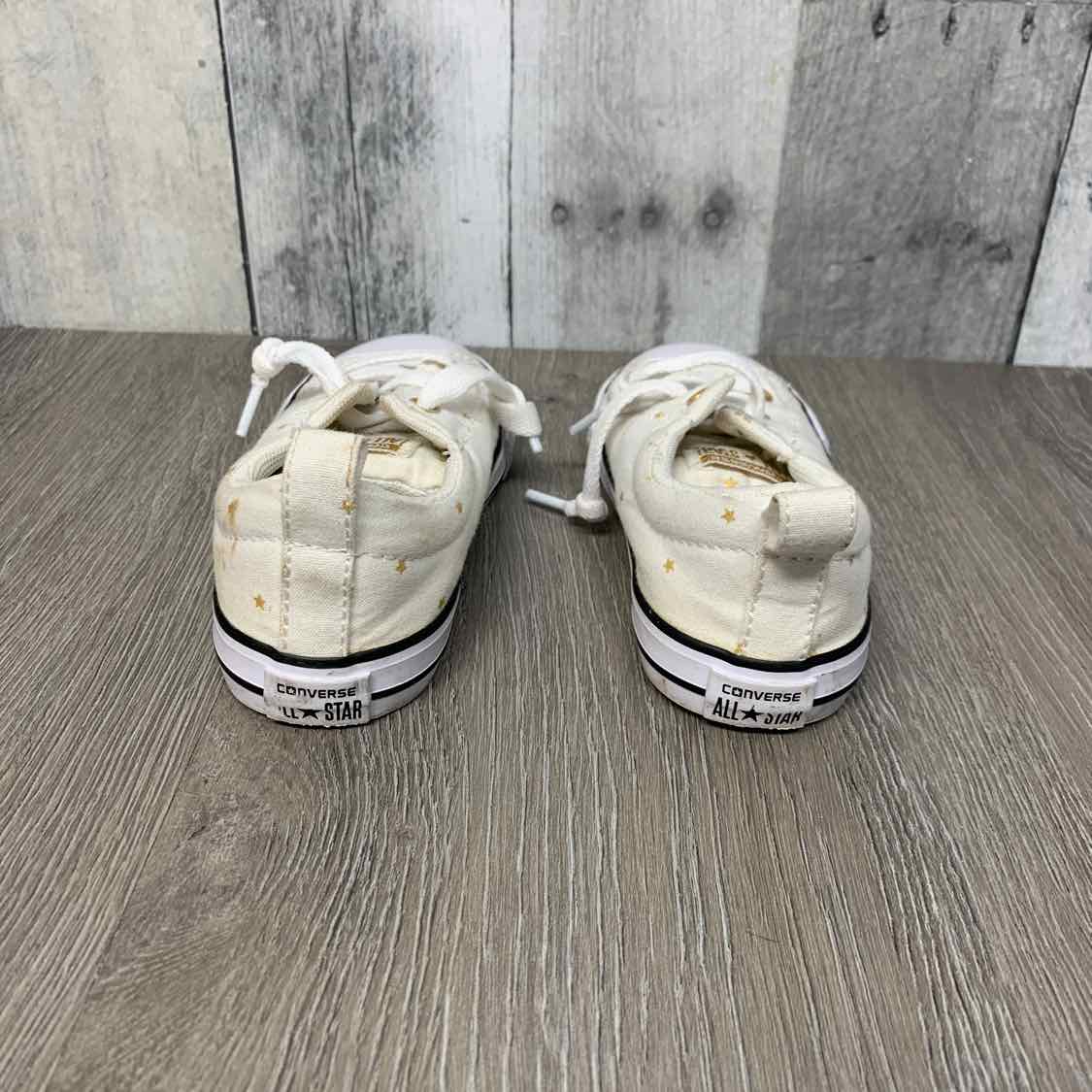 Size 8 White/Gold Converse Sneakers