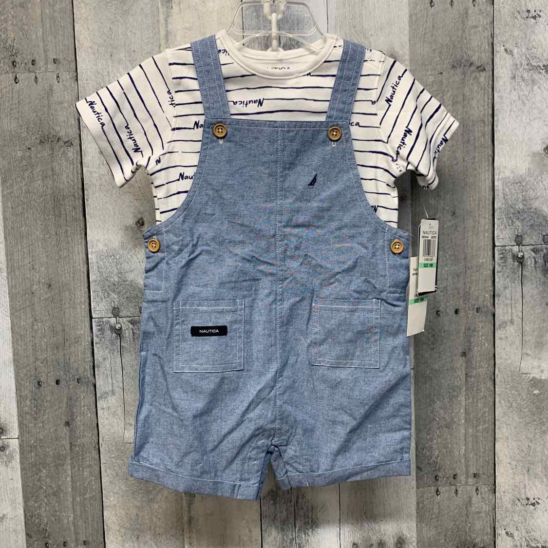 Size 18 Months White/Blue Nautica Shirt/Shorts