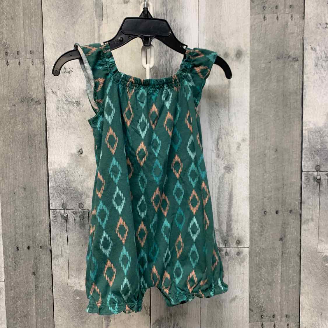 Size 12 Months Green Print Carter's Romper - OodlesCB