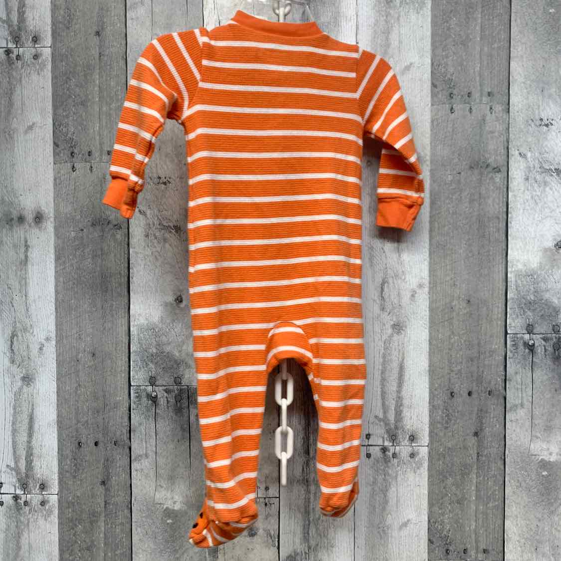 Size 9 Months Orange/White Just One You Footy PJs