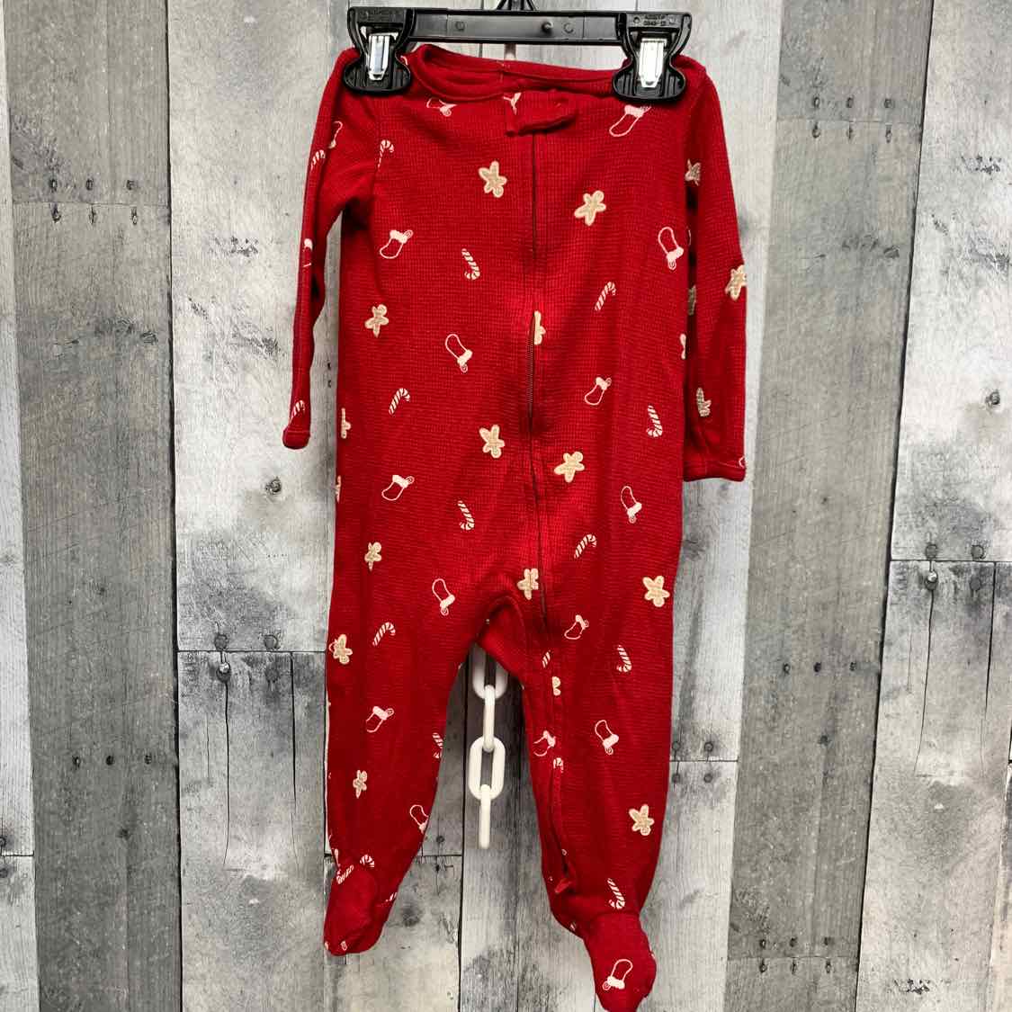 Size 9 Months Red Print Just One You Footy PJs