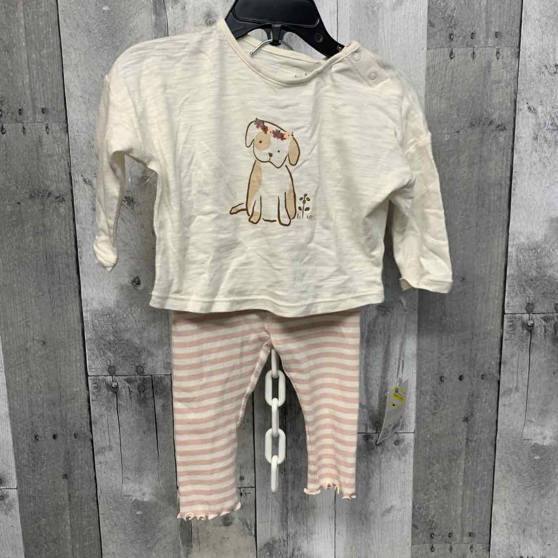 Size 3-6 Months Pink/Ivory Cloud Island Shirt/Leggings