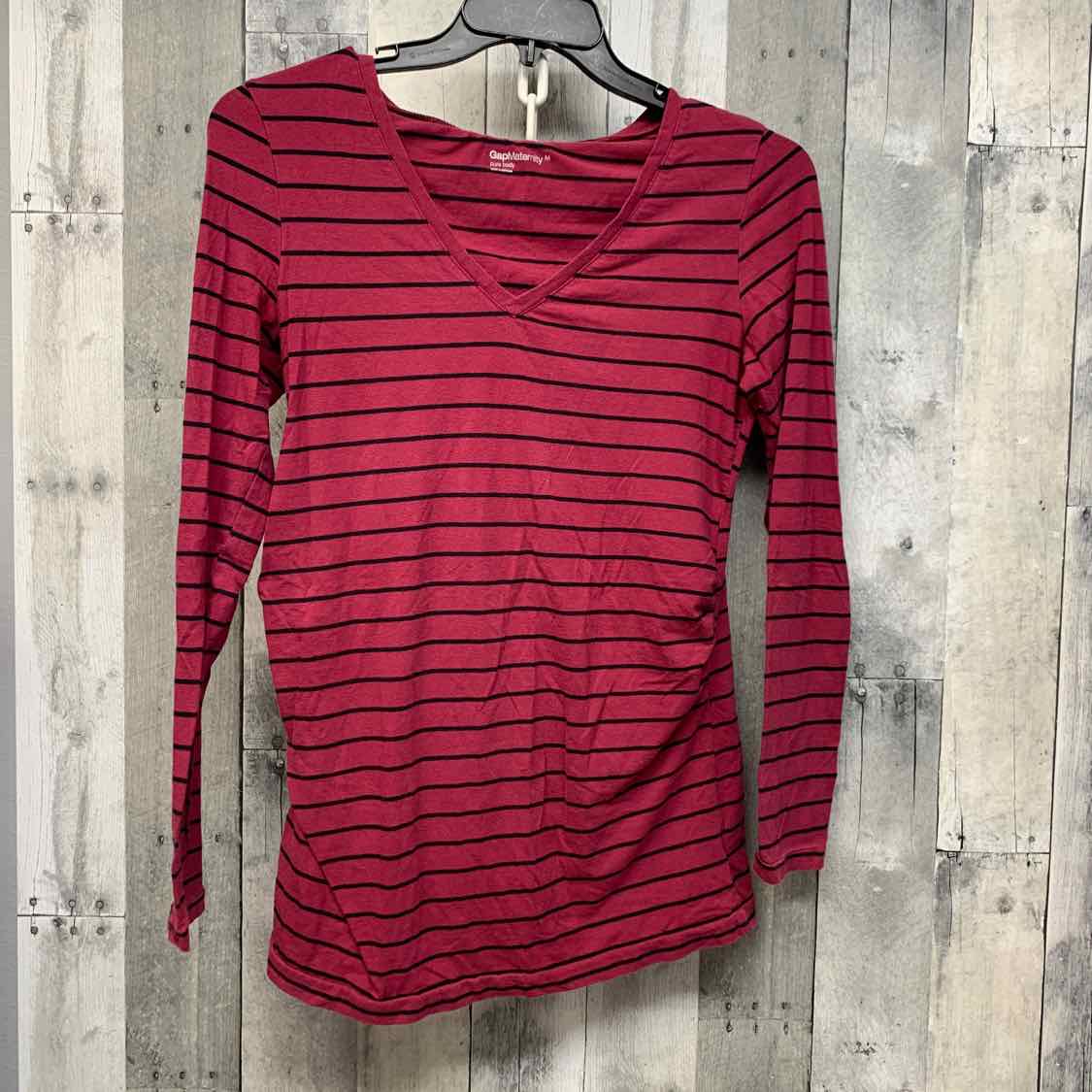 Size M Pink Striped Gap Long Sleeve Top