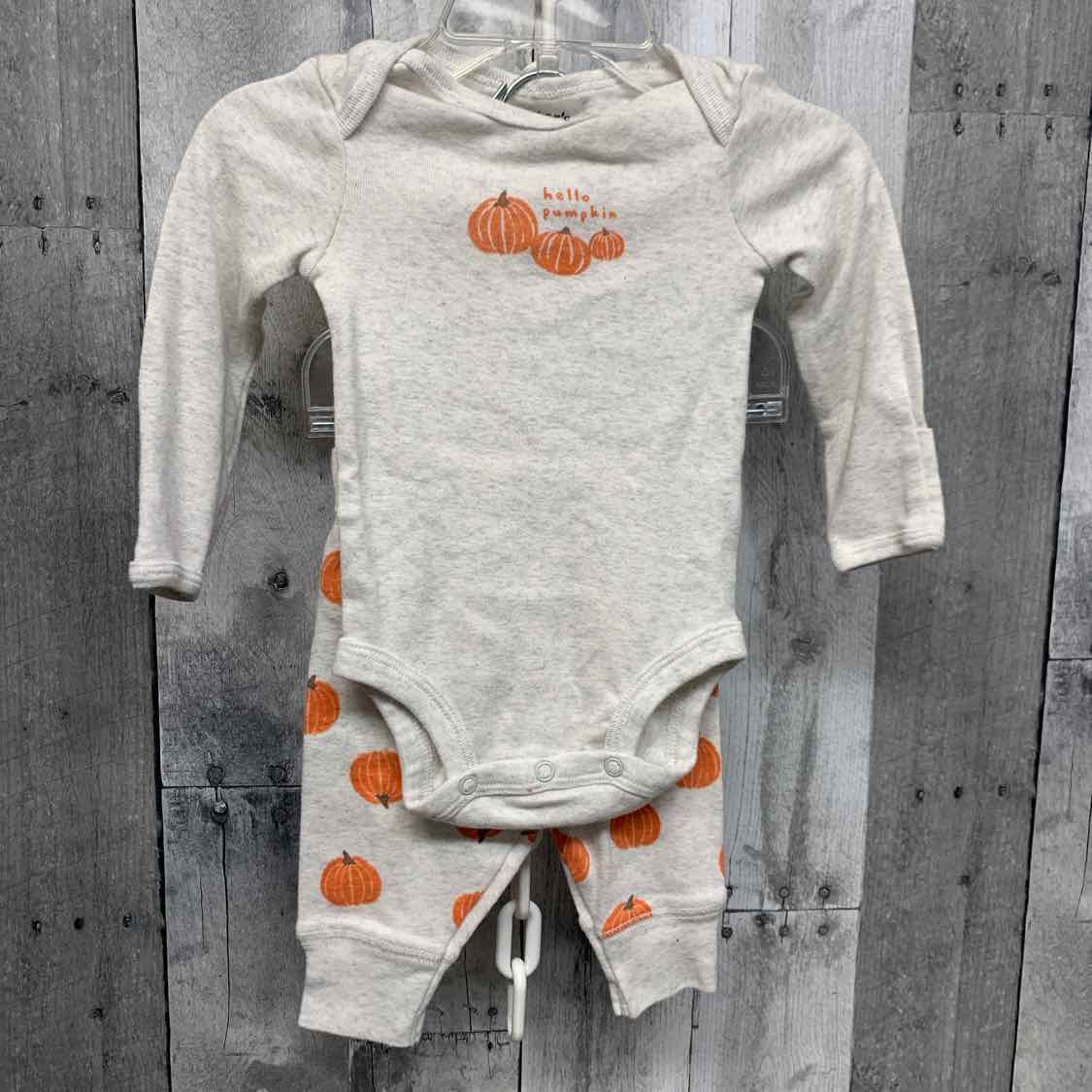 Size 0-3 Months Gray/Orange Child of Mine Shirt/Pants
