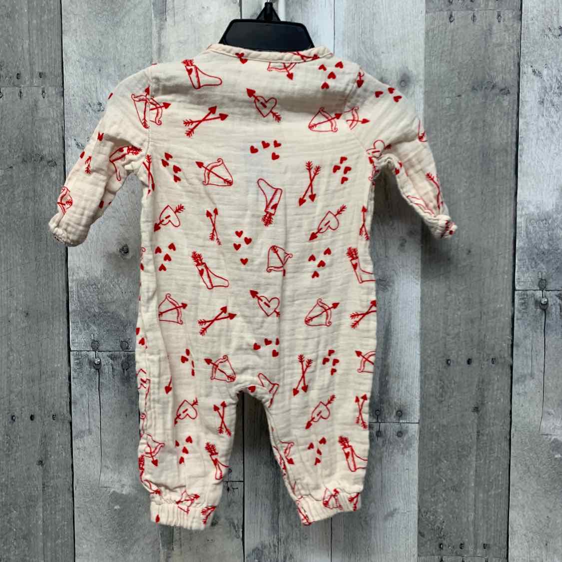 Size 0-3 Months White/Red Cat & Jack Romper