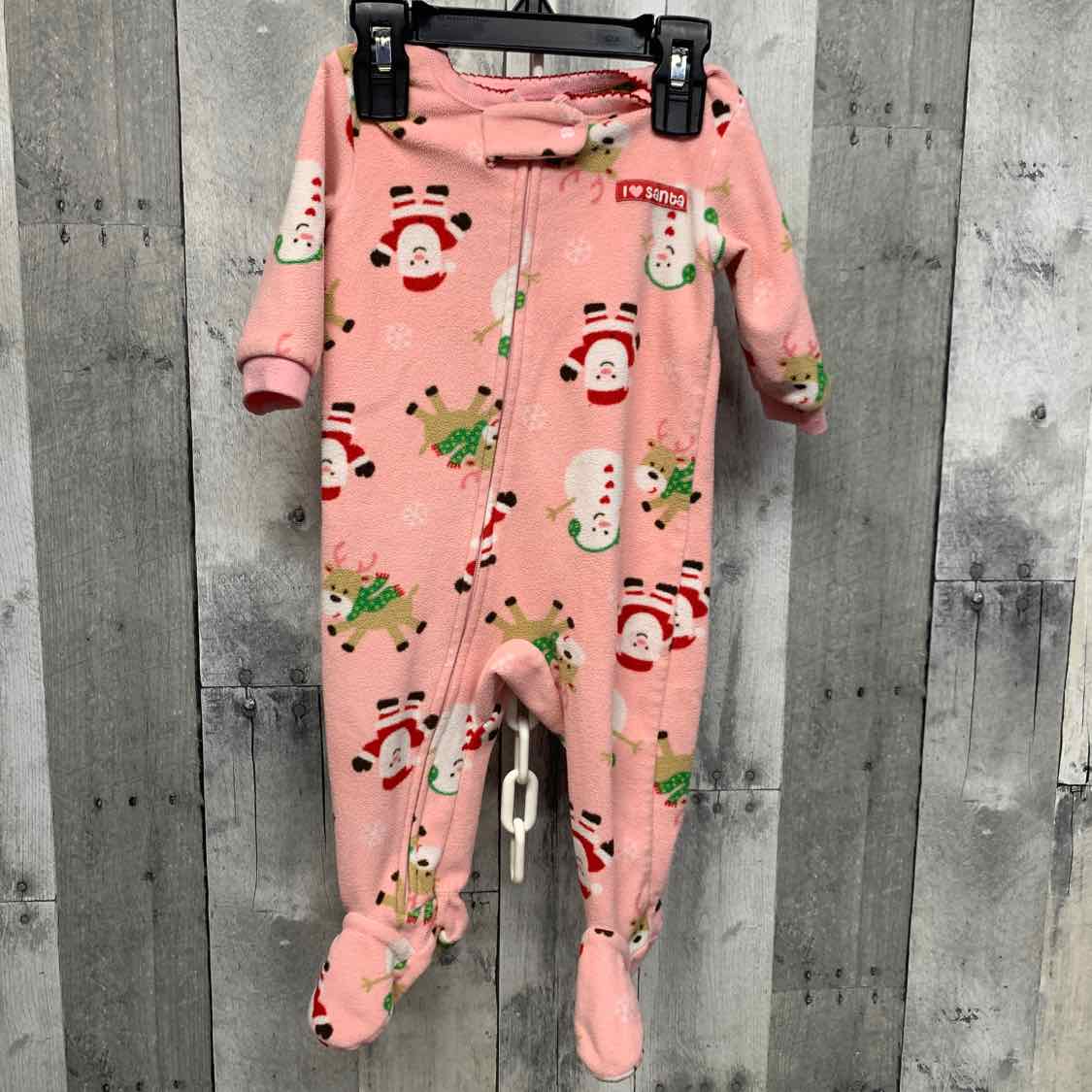 Size 6 Months Pink/Red Carter's Footy PJs