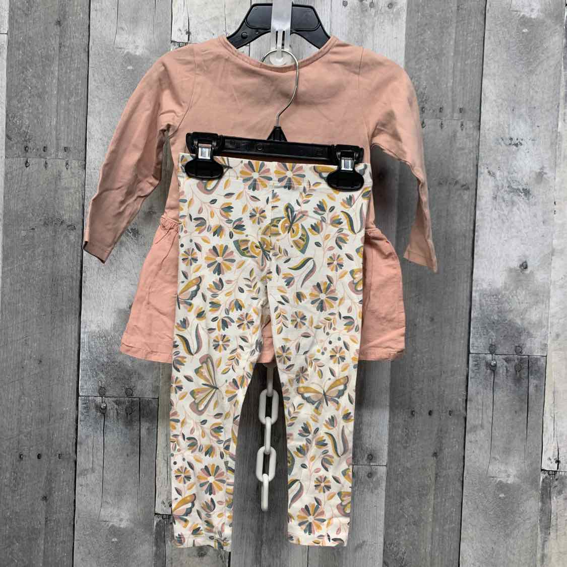 Size 12 Months Pink Floral Print Cynthia Rowley Shirt/Leggings