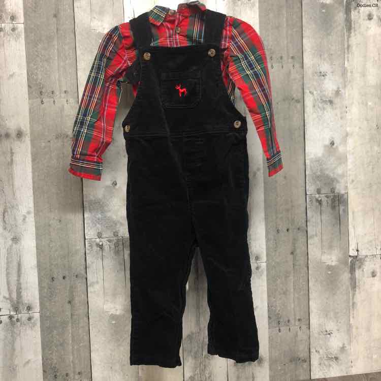 Size 24 Months Red/Black Crown & Ivy Shirt/Pants
