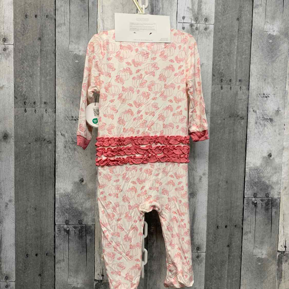 Size 6-9 Months White/Pink Name Brand Footy PJs